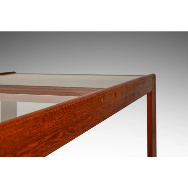 Danish Modern Low Profile Coffee Table in Teak W/ Glass Top by Skrillinge Mobelfabrik, Denmark, C. 1970s For Sale In Orlando - Image 6 of 12