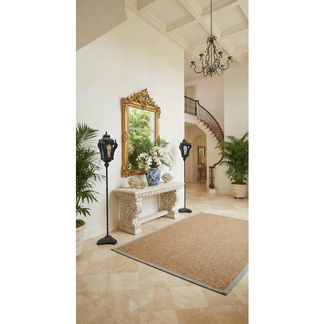 Vintage Black Cast Iron Floor - Standing Street-Style Lanterns - a Pair For Sale - Image 10 of 12