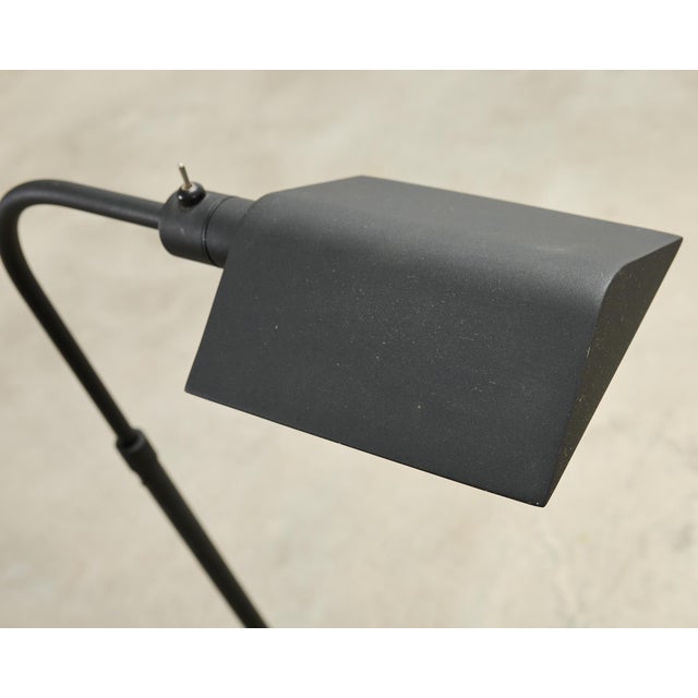 Modern Style Brushed Steel Adjustable Pharmacy Floor Lamp For Sale In Sacramento - Image 6 of 18