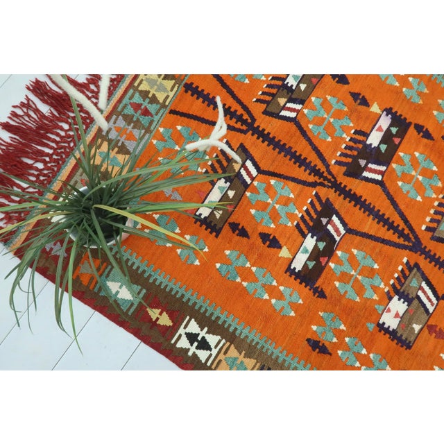 Textile Vintage Turkish Afion Kilim Rug For Sale - Image 7 of 13