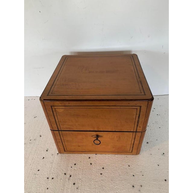 Charles X Style Liquor Cabinet in Lemonwood Veneer, 1800s, Set of 19 For Sale - Image 8 of 13