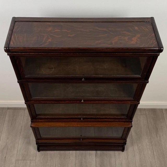 Antique English Oak Stacking Bookcase from Globe Wernicke, 1900s For Sale - Image 4 of 13