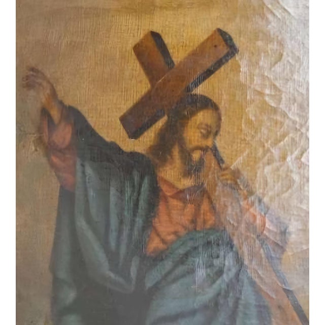 Baroque Christ Carrying the Cross, 1800s, Oil on Canvas & Wood, Framed For Sale - Image 3 of 9