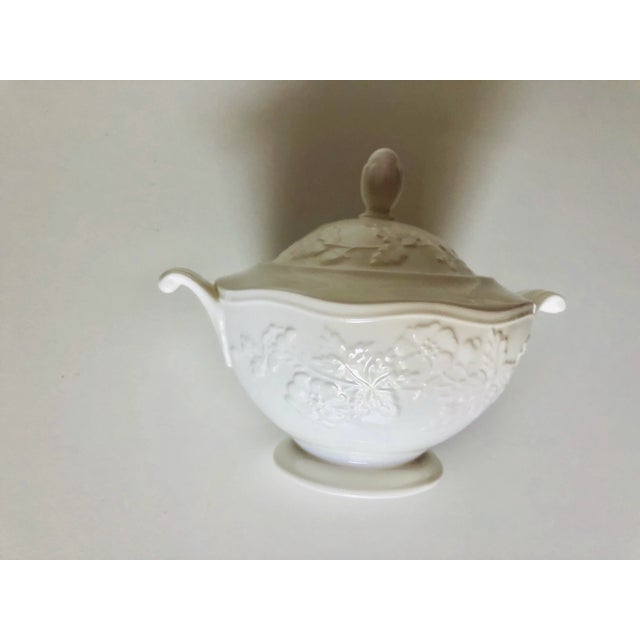 Shabby Chic 1990's Vintage Mikasa Fine China " Country Villa" Pattern Lidded Sugar Bowl For Sale - Image 3 of 7