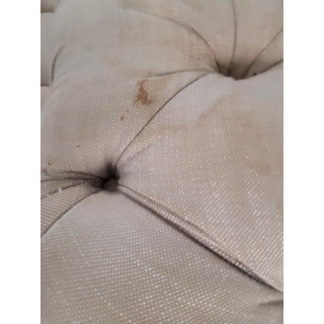 Restoration Hardware Soho Tufted U-Chaise Sectional — 100% Linen For Sale - Image 9 of 10