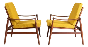 Yellow FD133 Armchairs by Finn Juhl, 1950s, Set of 2