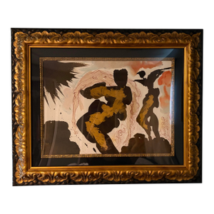 Framed Salvador Dalí “Animam Et Corpus Trado Pro Suita Biblia Sacra” Mixed Media Artwork