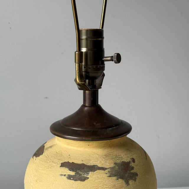 Yellow Late 20th Century Yellow Terracotta Table Lamp For Sale - Image 8 of 11