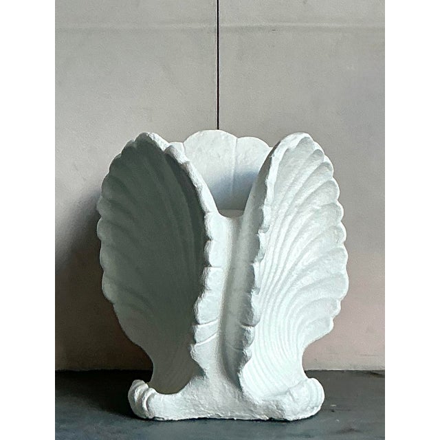 Make a dramatic coastal statement with this stunning vintage clam shell table base from the 1980s. This highly sculptural...