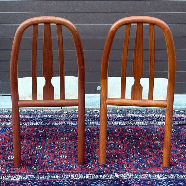 Late 20th Century Vintage Uldum Mobelfabrik Solid Teak Danish Modern Dining Side Chairs - a Pair For Sale - Image 5 of 11