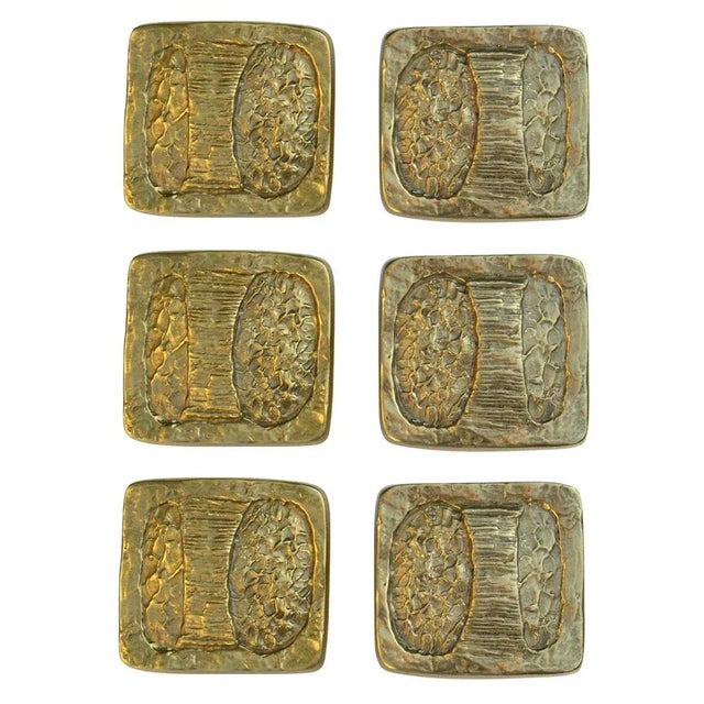 1970s Brutalist Bronze Push and Pull Door Handles, 1970s, Set of 2 For Sale - Image 5 of 5