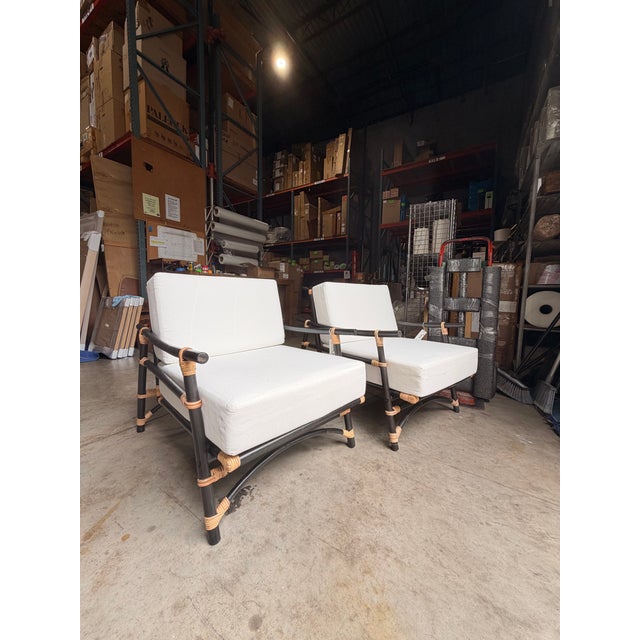 Jamie Young Rattan Lounge Chair For Sale - Image 4 of 10