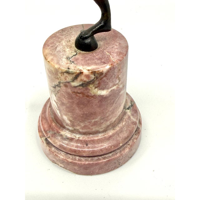 Early 20th Century Grand Tour Neoclassical Minauture Bronze Mounted on Beautiful Rouge Marble Base For Sale - Image 11 of 13