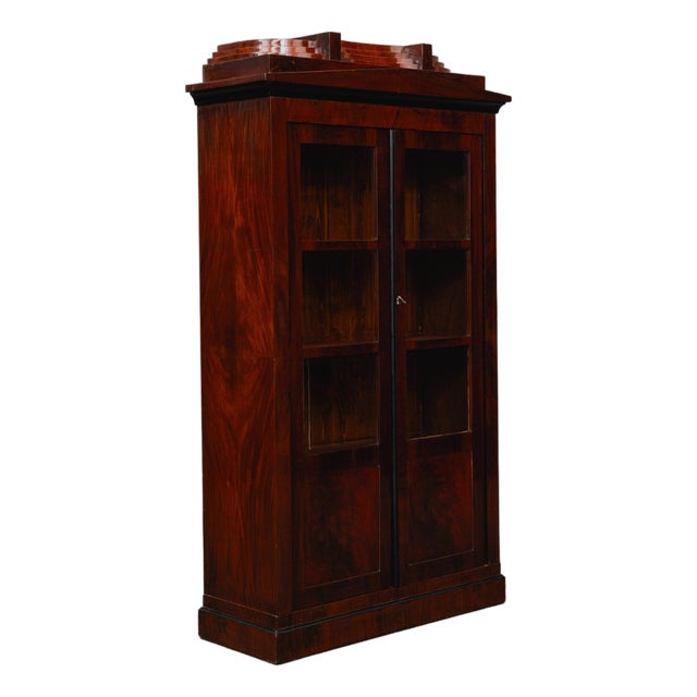 Biedermeier Style Bookcase in Mahogany, Early 20th Century For Sale