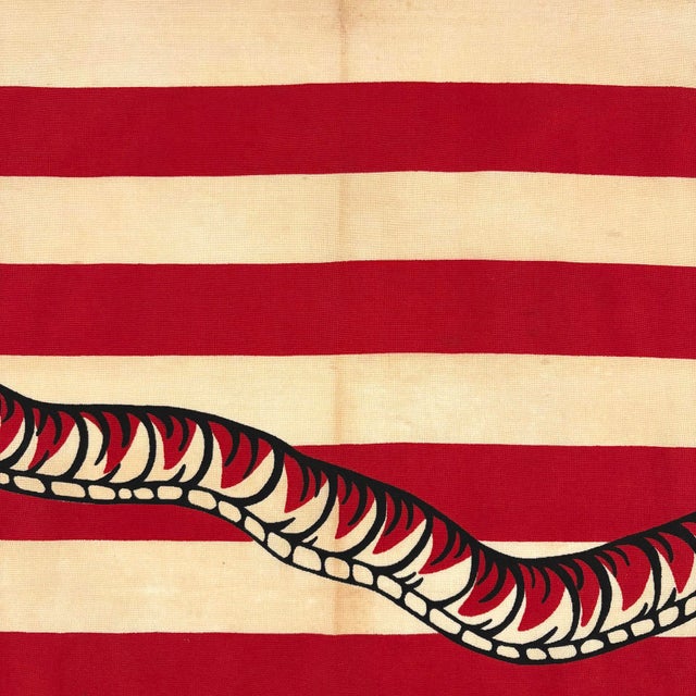 Vintage Cotton "Don't Tread on Me" Snake Flag, First Navy Jack For Sale - Image 4 of 5