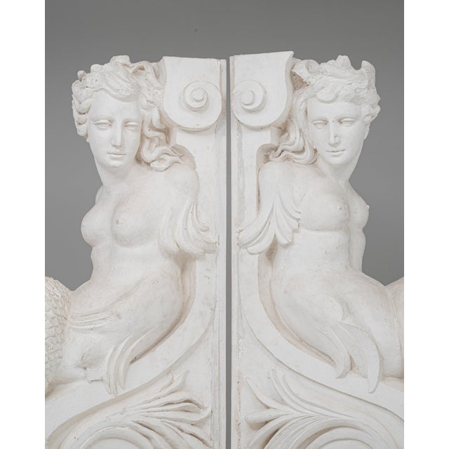 20th Century French Pair Of Plaster Sculptures Of Mermaids For Sale - Image 9 of 12
