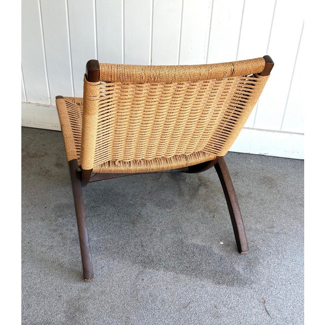 Wood Hans Wegner Folding Woven Rope Chair For Sale - Image 7 of 7
