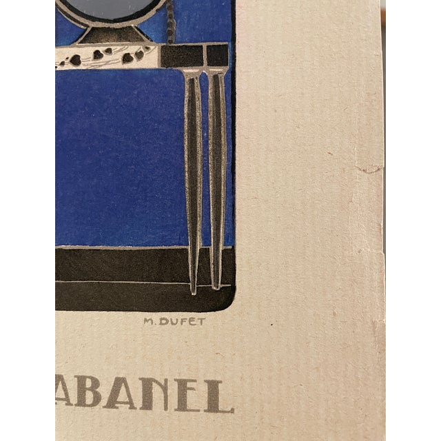 Art Deco 1919 Michel Dufet Chez Fernande Cabanel Pochoir For Sale - Image 3 of 5