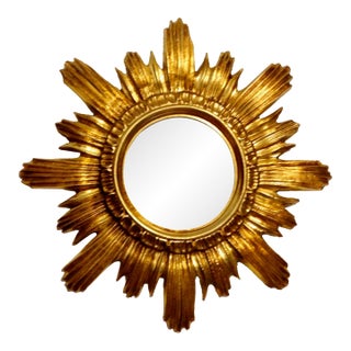 Vintage Italian Gilt Sunburst Mirror For Sale