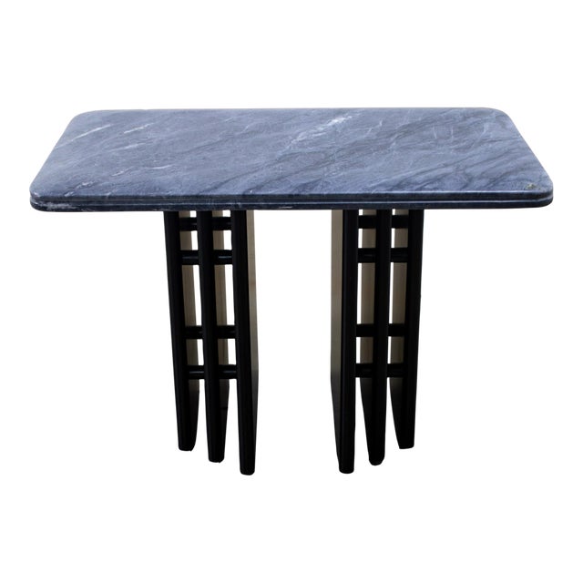 Late 20th Century Scandinavian Post Modern End or Side Table Marble Rectangle Top by Bendixen Designs Made in Denmark For Sale