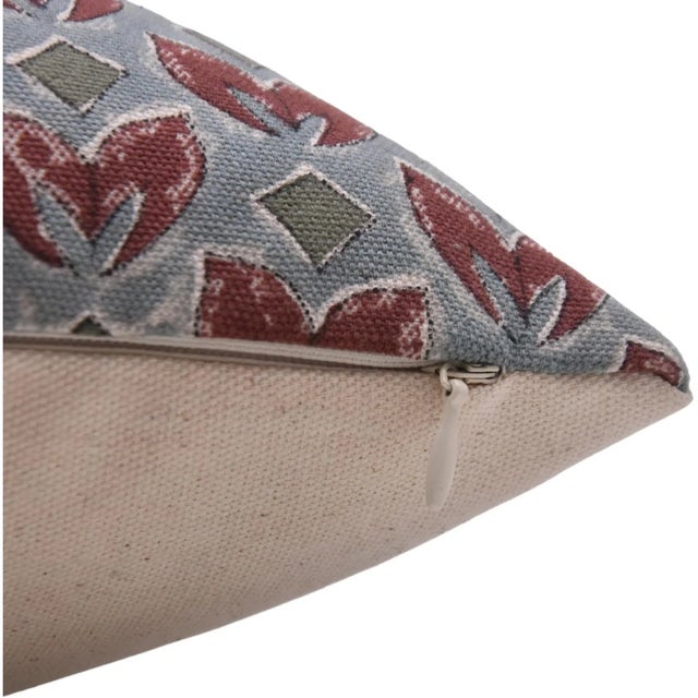 Art Deco Fabdivine Block Printed Cover 24x24 Inch Duck Canvas- Titli For Sale - Image 3 of 4