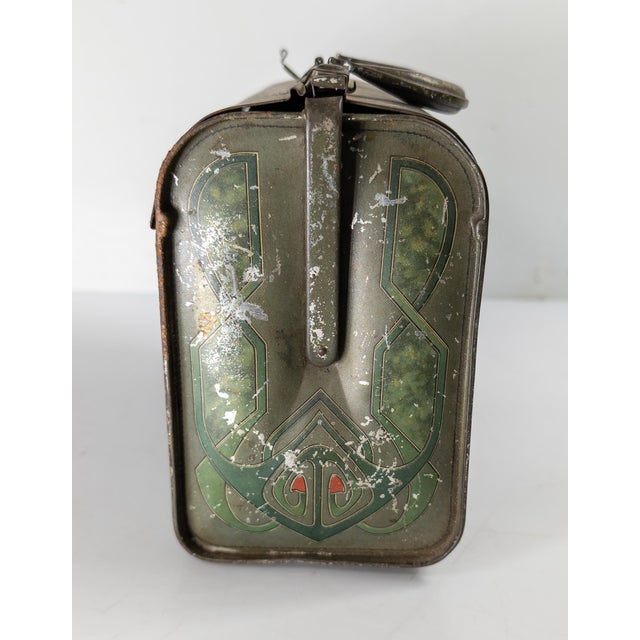 Early 20th Century English Art Nouveau Style Briefcase Form Biscuit Tin For Sale - Image 4 of 14