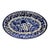 Mid 20th Century Anfora Mexico Blue and White Hand‑Painted Talavera‑Style Oval Platter For Sale
