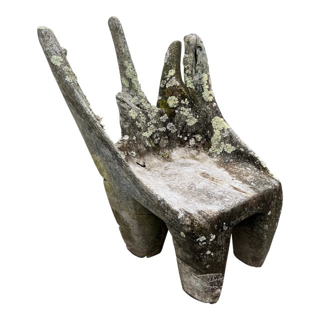 Specimen Carved Driftwood Outdoor Chair For Sale