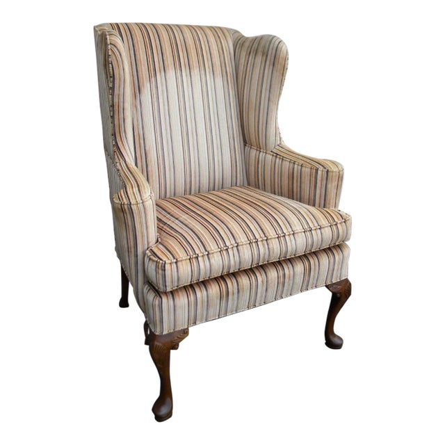 Queen Anne Living Room Wing Chair Chairish