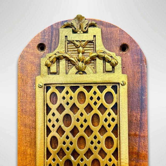 French Vintage French Bronze & Wood Decorative Wall Accent For Sale - Image 3 of 7