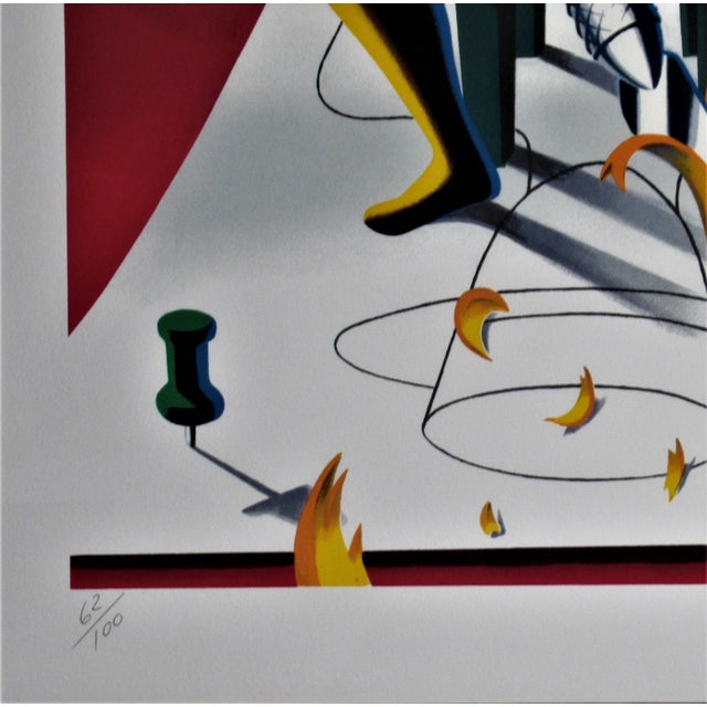Printmaking Materials Mark Kostabi, Careful Whit That Ax, Eugene, 2001 For Sale - Image 7 of 8