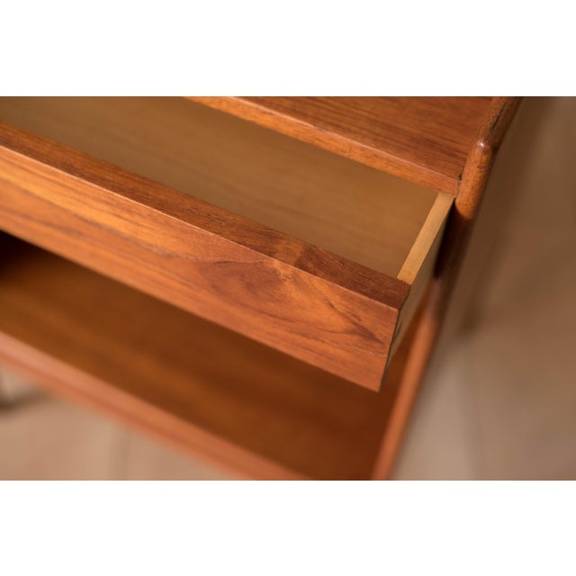 Vintage Danish Teak Bedside Nightstand End Table by Søborg Møbler For Sale In Monterey, CA - Image 6 of 18