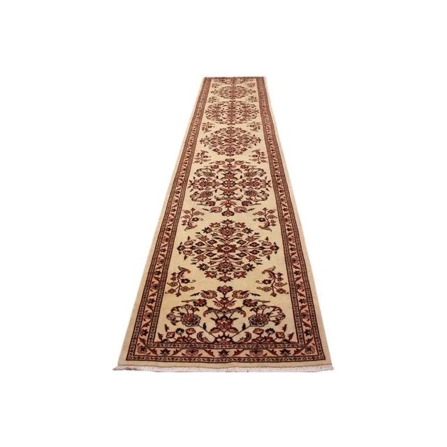 Middle Eastern Hand-Knotted Saroug Runner Rug For Sale - Image 3 of 11