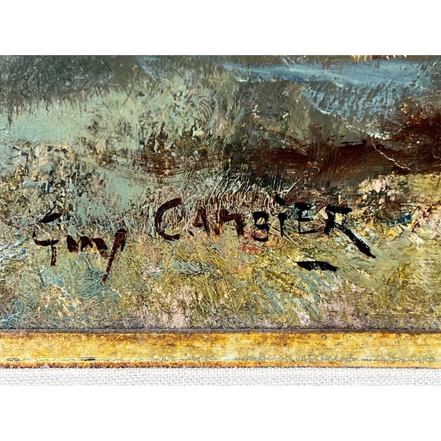 Vintage Guy Cambier Belgian Romantic Landscape Oil Painting With Horsemen, C. 1960–1980 For Sale - Image 9 of 11
