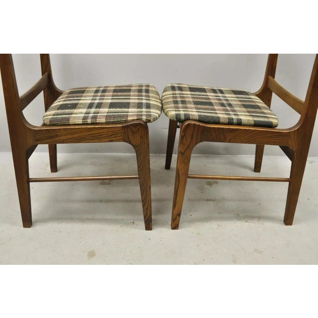Mid 20th Century Vintage Mid Century Modern Walnut & Oak Sculptural Dining Side Chairs - A Pair For Sale - Image 5 of 11