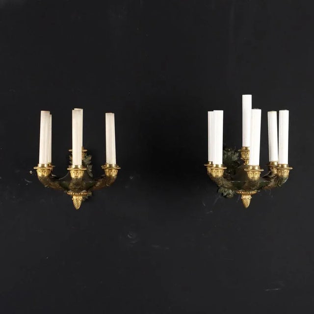 Gold Empire Style Wall Lights, Set of 2 For Sale - Image 8 of 8