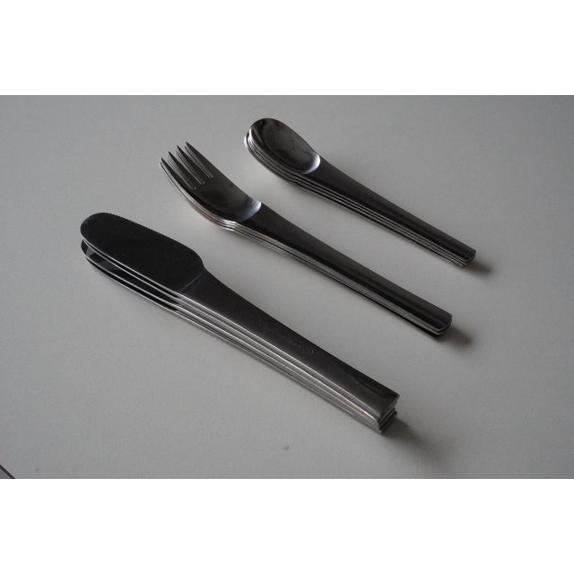 Linea 72 Alitalia Flatware by Joe Colombo & Ambrogio Pozzi, 1972, Set of 12 For Sale - Image 10 of 13