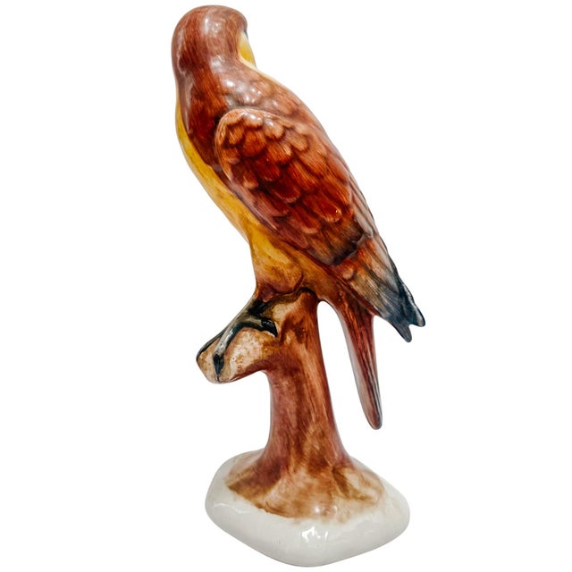 Vintage Italian Ceramic Birds of Prey Sculptures – Pair of Falcons / Hawks For Sale - Image 4 of 11