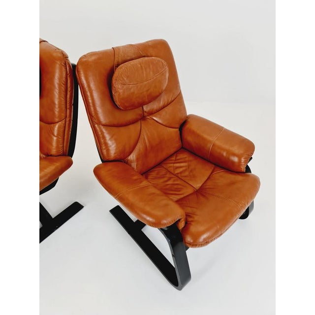 Mid-Century Modern Lounge Chairs by Ake Fribyter, 1970s, Set of 2 For Sale - Image 4 of 18