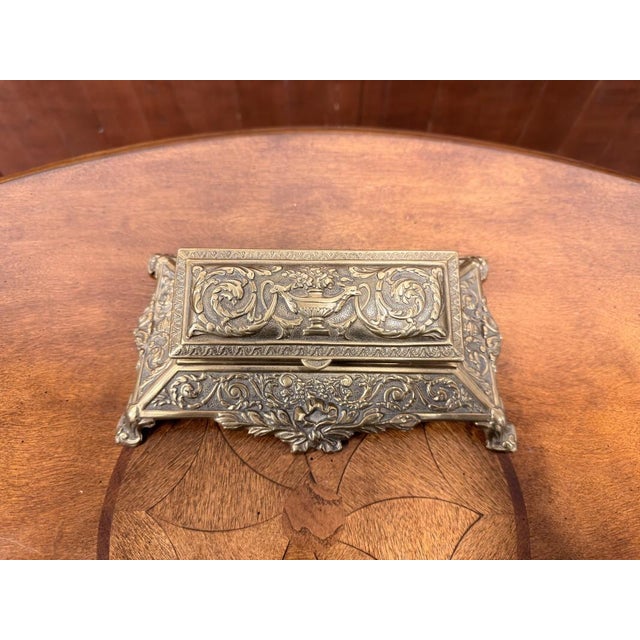 Brass Inkwell with Letter Holder and Stamp Box, Set of 2 For Sale - Image 9 of 13