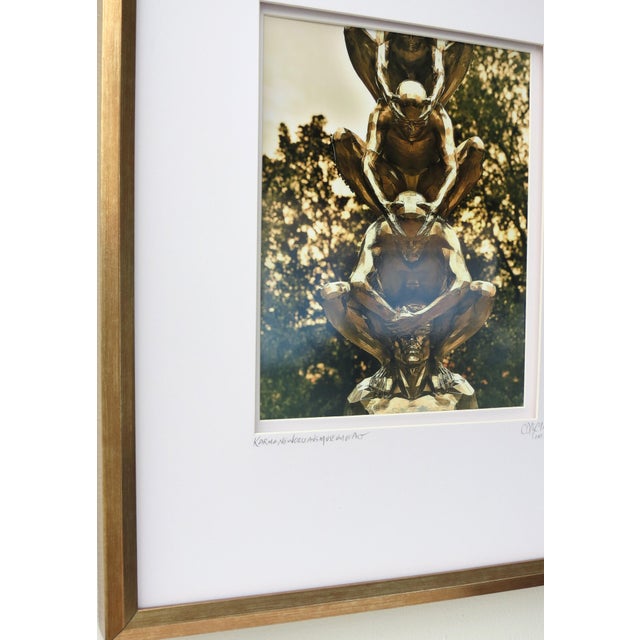 Width: 15 inches Height: 19 inches " Karma" New Orleans Sculpture Garden Series. Custom gold burnished framed, double...