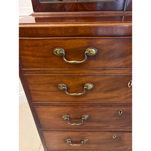 Antique Georgian Astragal Glazed Mahogany Bookcase with Secretaire from Gillows, 1780s For Sale - Image 18 of 18