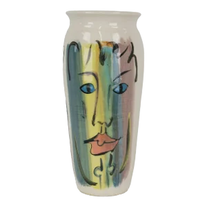 Vintage 1990s Three Faces Vase by Karen Waterman