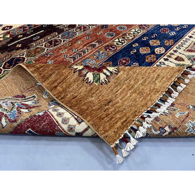 6'10" X 10'2" Persian Style Tribal Striped Area Rug For Sale - Image 15 of 16