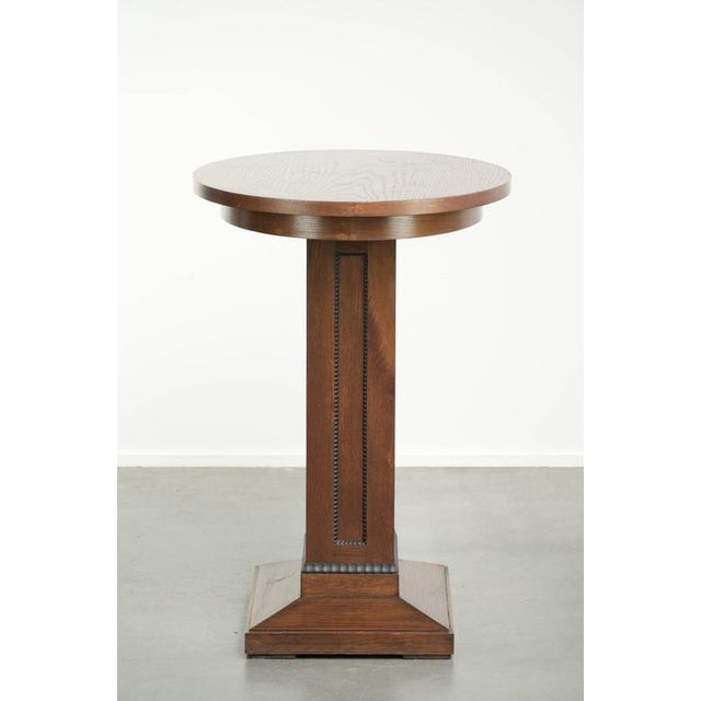 Dutch Oak Side Table/Center Table in Luxurious Amsterdam School Design with Exquisite Details For Sale - Image 5 of 13