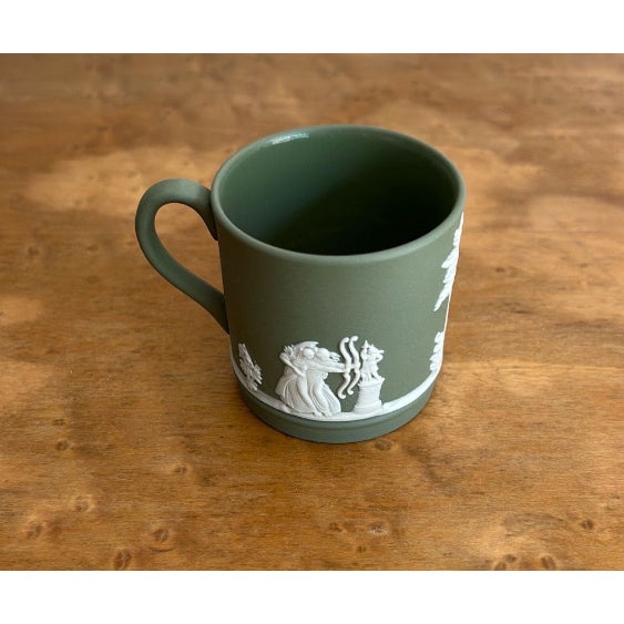 Vintage Wedgwood England Sage Green Cup and Saucer For Sale - Image 9 of 10