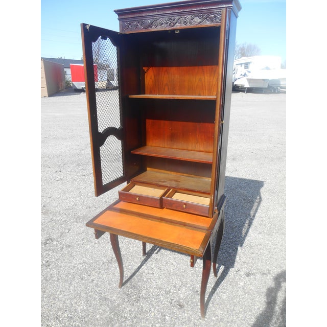 Mid 20th Century Vintage Baker Furniture French Secretary Fold Out Desk For Sale - Image 5 of 8