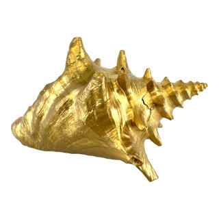 Italian Mid-Century Gilded Conch Shell Decor For Sale