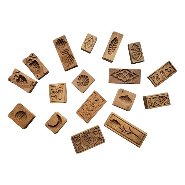 Antique Alpine Gingerbread Moulds, 19th Century, Set of 17 For Sale