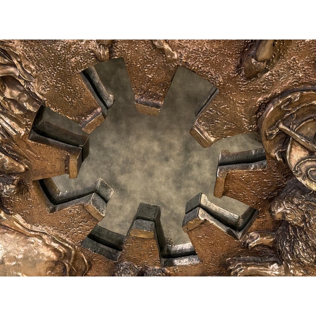 1970s Vintage c.1970's Finesse Originals Gold Zodiac Astrology Mirror / Wall Sculpture in Fiberglass For Sale - Image 5 of 9